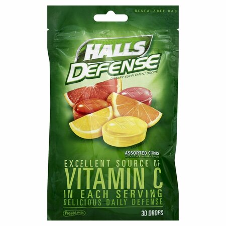 HALLS Defense Vitamin C Drops, 30PK 558613